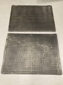 Two heavy duty rubber floor protectors each 92 cm x 122 cm