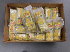 A box containing a large quantity of little trees air fresheners.