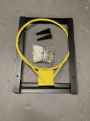 An un-used basket ball hoop with bracket and net