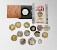 Sixteen interesting collector's coins : £2 D-Day Commemorative Issue (in card wallet),