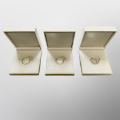 Three silver Sovereigns, all 2019, all boxed.