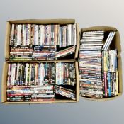 Three boxes of approximately 150 DVD's