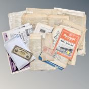 A tray of Northumberland County Council allotment documents,