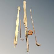 Two vintage hickory shafted golf clubs,