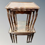 Two reproduction mahogany nests of tables