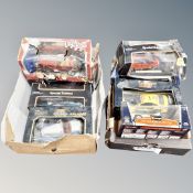 Two boxes of boxed die cast cars : Burago,