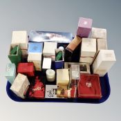 A tray of perfumes and fragrances