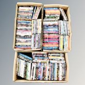 Three boxes of approximately 150 DVD's