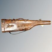 An early 20th Century stitched brown leather 