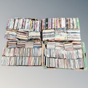 Four boxes of CDs and DVDs