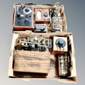 Two boxes of assorted instruments : Cambridge portable Potentioneter,