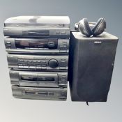 A Sony hifi with speakers,