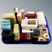 A tray of perfumes and fragrances