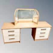 A contemporary dressing table with six drawers
