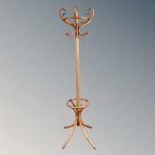 A bentwood hat and coat stand