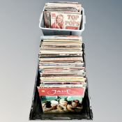 Two boxes of vinyl LP records : compilations, soundtracks,