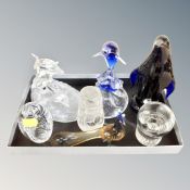 Seven contemporary glass paperweights