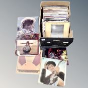 A box of vinyl records : Bob Dylan, Neil Young,