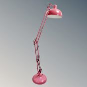 An oversized angle poised floor lamp (continental wiring)