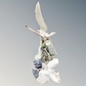 A Lladro heron and a Nao figure of two herons (2)