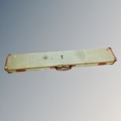 A James Purdey & Sons Limited, Gun & Rifle Makers, canvas bound shotgun case, length 130 cm.