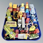 A group of vintage die cast vehicles : Dinky Shado UFO interceptor, Spectrum Pursuit,