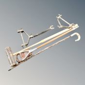 A vintage croquet mallet, shepherd's crook, shooting stick,