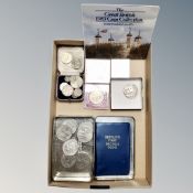 A quantity of commemorative crowns, George IV silver crown 1821,