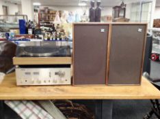 A vintage Garrard 125 SB turntable, Sony TA/11 stereo amplifier,