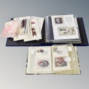 A basket of assorted First day covers and post cards