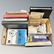 A box of stamp albums and loose stamps, 20th century stamps of the world,