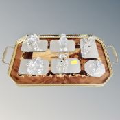 A marquetry gallery tray,