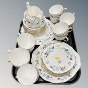 Thirty nine pieces of Colclough bone tea china