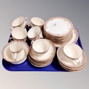 Thirty eight pieces of Hughes & Co Staffordshire tea china