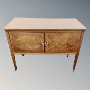 A late Victorian inlaid mahogany double door side cabinet width 103 cm