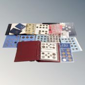 A box of mixed coins and decimal coin sets