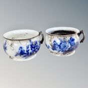 A pair of Victorian chamber pots