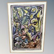 Continental School : Abstract study, oil on board, 68 cm x 96 cm.