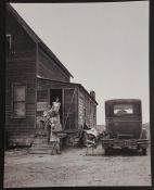 Photographer: Arthur Rothstein - resettlement photo of family during the era of the Great Pains in