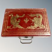 A Mahjong set in wooden case