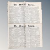 Two copies of Newcastle Journal March 10th 1855 and March 17th 1855