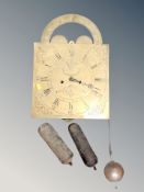 A longcase clock movement, dial,