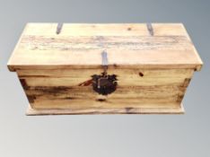 A continental pine blanket box,