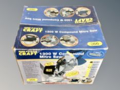 A Powercraft 1300W compound mitre saw.