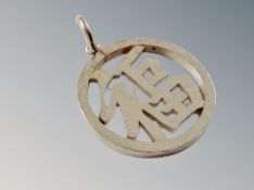 A silver pendant