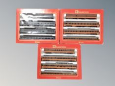 Three boxed Rivarossi HO scale passenger car die cast box sets 6967,