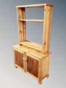 A pine double door low sideboard, width 109 cm,