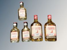 Five x Famous Grouse Blended Scotch Whiskey : 2 x 350 cl bottles& 3 x 100 ml bottles.