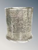 An Indian bidri ware drinking vessel, height 8.