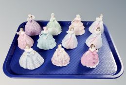 Eleven Coalport Minuettes figures
